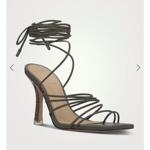 NWOT BLACK SUEDE STUDIO
Luisa Leather Ankle-Tie Sandals